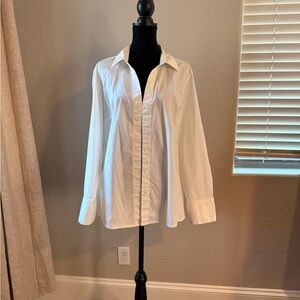 Lane Bryant White Button Down Shirt